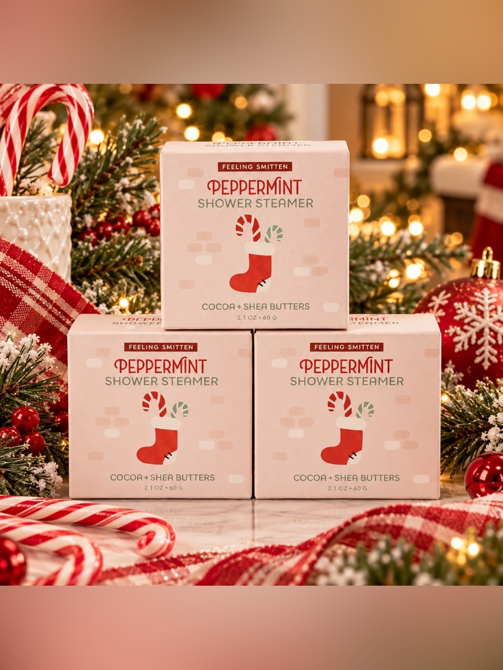 Peppermint Shower Steamer - Pink